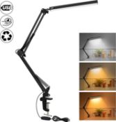 SKYLEO LED Desk Lamp with Clamp, Eye-Care Dimmable Reading Light RRP £26.99