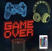 CooPark Pixel Game Over Illusion Lamp 3D Night Light RRP £19.99