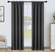 RRP £30.99 Floweroom Blackout Curtains Thermal Insulated Rod Pocket Curtains, 117cm x 229cm