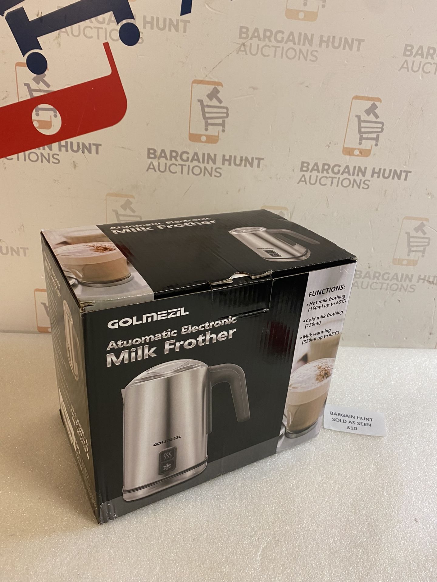 RRP £29.99 GOLMEZIL Electric Milk Frother,3 in 1 Automatic Stainless Steel 350ml Milk Steamer