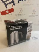 RRP £29.99 GOLMEZIL Electric Milk Frother,3 in 1 Automatic Stainless Steel 350ml Milk Steamer