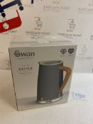 RRP £47.99 Swan SK14610GRYN Nordic Rapid Boil Jug Kettle Wood Effect Handle