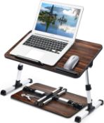 RRP £24.99 Laptop Stand, Large Adjustable Laptop Bed Table Portable Foldable Breakfast Tray