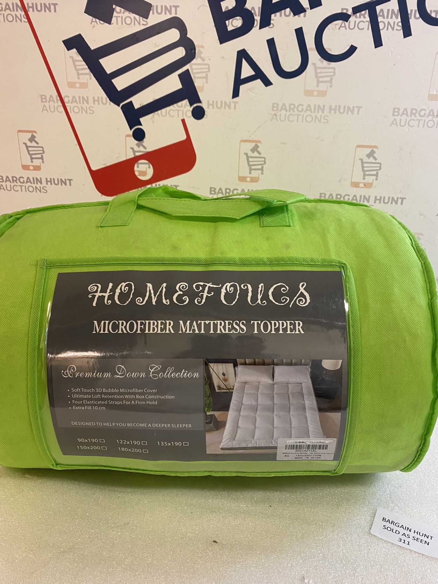 RRP £50.99 Homefoucs Microfibre Mattress Topper 10cm Anti Allergy Ultra Air Flow, King Size - Image 2 of 2