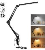 SKYLEO LED Desk Lamp with Clamp, Eye-Care Dimmable Reading Light RRP £26.99