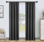 RRP £30.99 Floweroom Blackout Curtains Thermal Insulated Rod Pocket Curtains, 117cm x 229cm