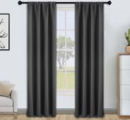 RRP £30.99 Floweroom Blackout Curtains Thermal Insulated Rod Pocket Curtains, 117cm x 229cm