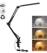 SKYLEO LED Desk Lamp with Clamp, Eye-Care Dimmable Reading Light RRP £26.99