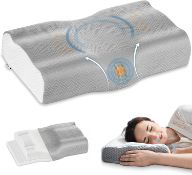 RRP £21.99 Elviros Cervical Memory Foam Pillow Orthopedic Contour Neck Support Pillow