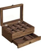 Songmics Watch Box with 8 Slots Solid Wood Watch Case RRP £21.99