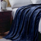Softan Fleece Throw Blanket Navy Blue Thick Fleece Blanket, 130cm x 150cm