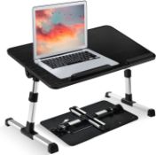 RRP £24.99 Laptop Stand, Large Adjustable Laptop Bed Table Portable Foldable Breakfast Tray