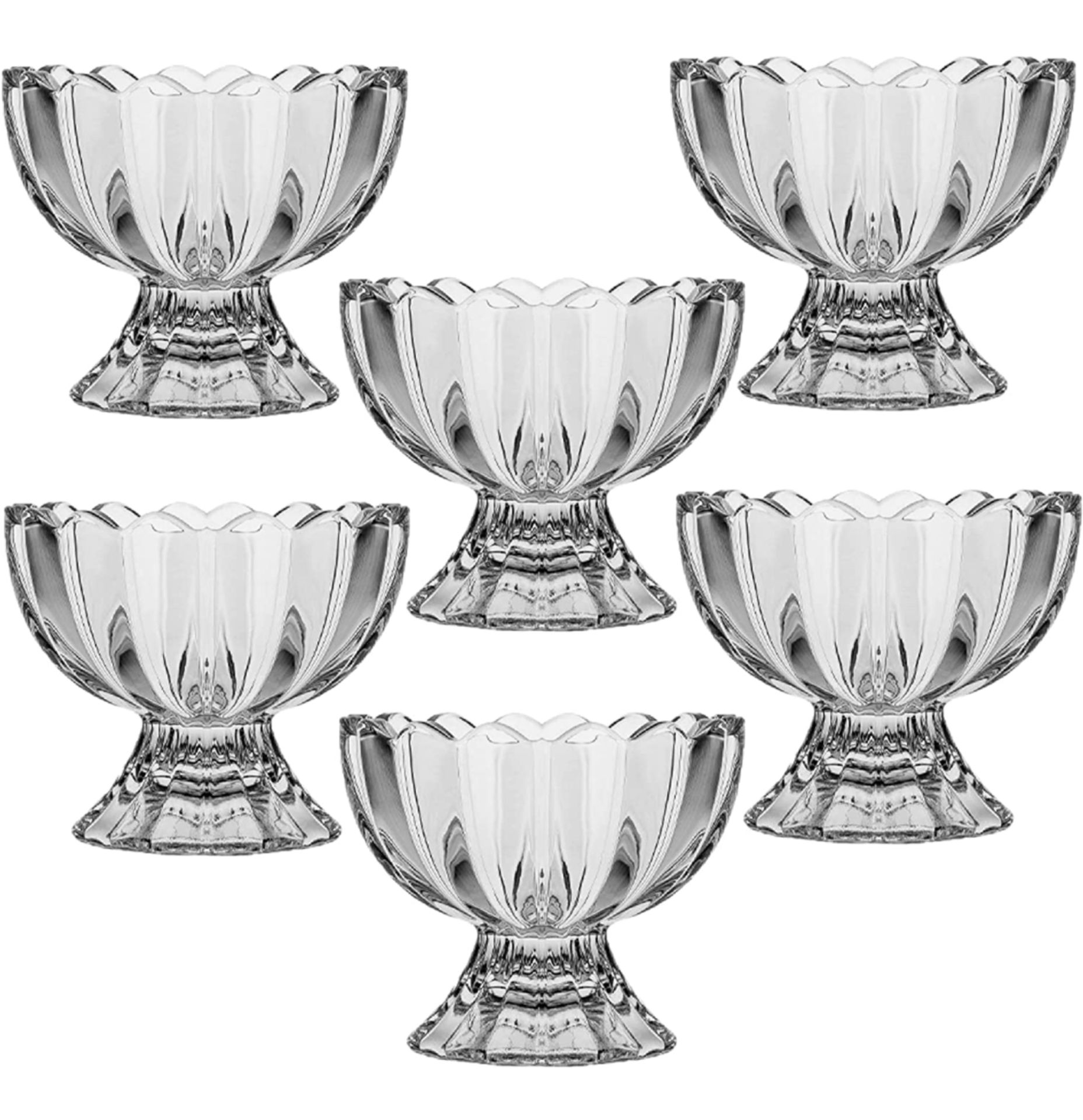 Decorative Glass Bowl 6-Piece Ice Cream Dessert Bowls