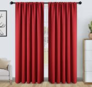 RRP £33.99 Floweroom Blackout Curtains Thermal Insulated Rod Pocket Curtains, 168cm x 229cm