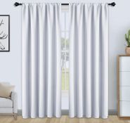 RRP £33.99 Floweroom Blackout Curtains Thermal Insulated Rod Pocket Curtains, 168cm x 183cm