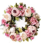RRP £26.99 Wenyjh Artificial Flower Wreath Door Décor Wreath