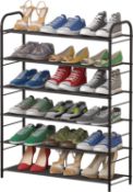 RRP £38 Set of 2 x MOYIPIN 6-Tier Shoe Rack Storage Organizer,23.6" Long Shoe Shelf