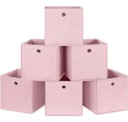 RRP £29.99 Songmics Set of 6 Foldable Storage Boxes Fabric Storage Cubes