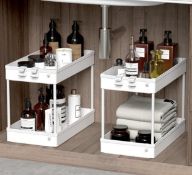 RRP £32 Set of 2 x Spacekeeper Under Sink Organizer 2 Tier Storage Organizer