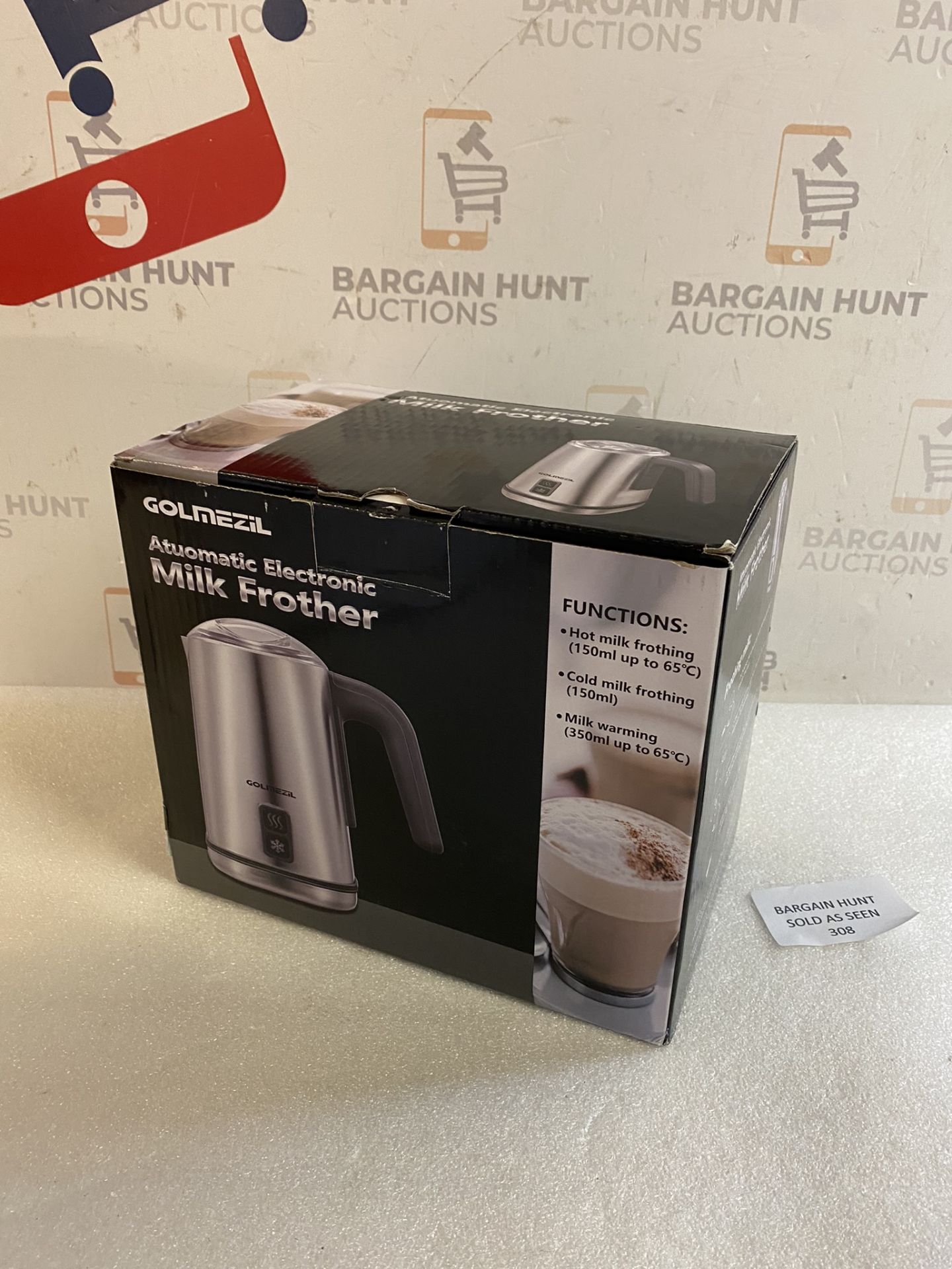 RRP £29.99 GOLMEZIL Electric Milk Frother,3 in 1 Automatic Stainless Steel 350ml Milk Steamer