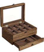 Songmics Watch Box with 8 Slots Solid Wood Watch Case RRP £21.99