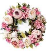 RRP £26.99 Wenyjh Artificial Flower Wreath Door Décor Wreath