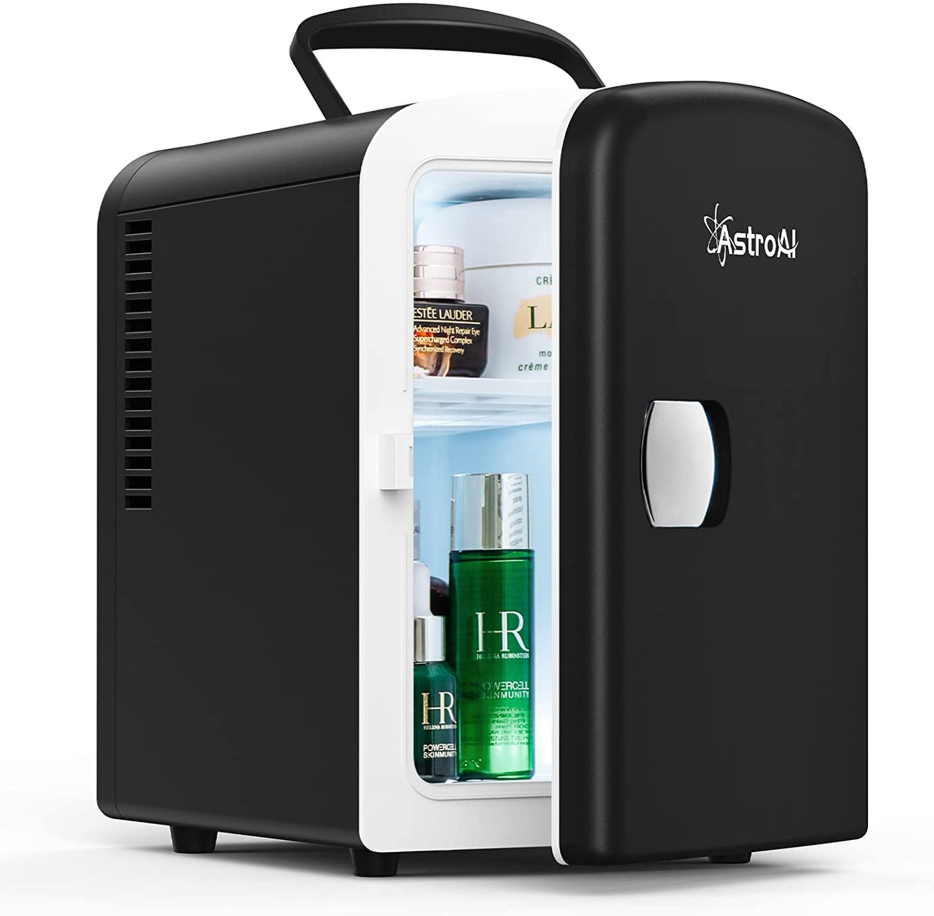 RRP £40.99 AstroAI Mini Fridge 4 Litre, 6 Can Portable AC+DC Power Cooler & Warmer