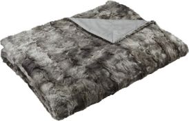 RRP £32.99 Amazon Basics Faux Fur Throw Blanket - Machine Washable, 150 x 200cm, Grey