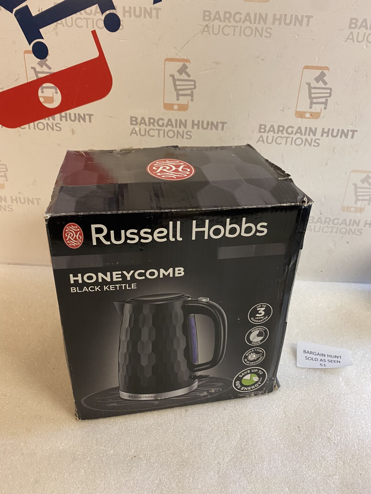 RRP £25.99 Russell Hobbs 26051 Cordless Electric Kettle Contemporary Honeycomb Design - Image 2 of 2