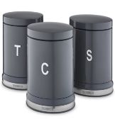 Tower Belle Set of 3 Canisters Graphite Steel Grey RRP £25.99