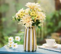 RRP £25.99 Hewory Gold Ceramic Vase Home Décor Flowers Bouquet Vase 25cm