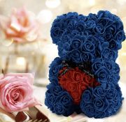 RRP £20.99 Artificial Flower Gifts for Women Flower Bear Handmade Rose Teddy in Gift Box