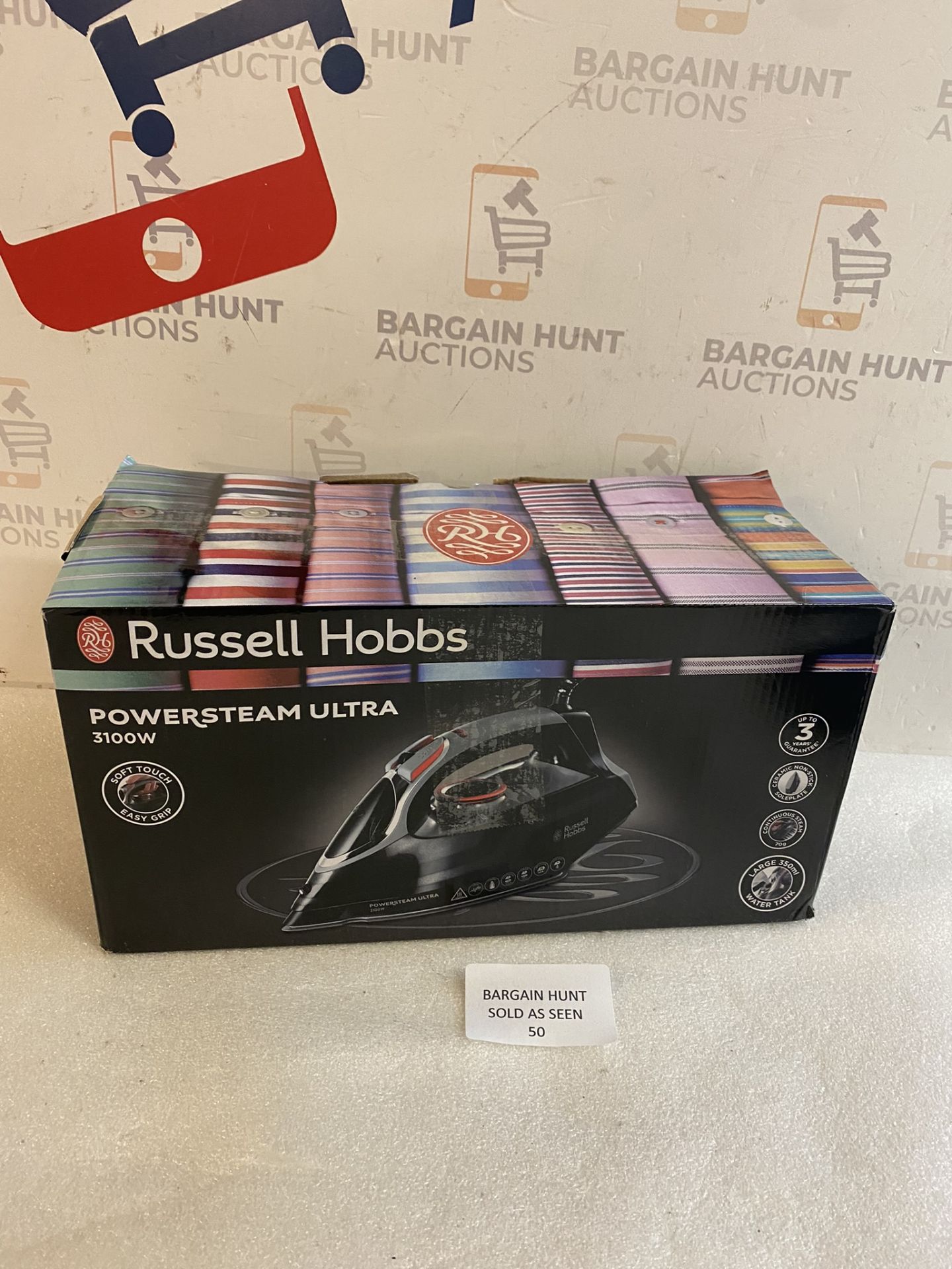 RRP £39.99 Russell Hobbs 20630 Powersteam Ultra 3100W Vertical Steam Iron