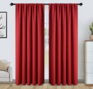 RRP £36.99 Floweroom Blackout Curtains Thermal Insulated Rod Pocket Curtains, 168cm x 229cm