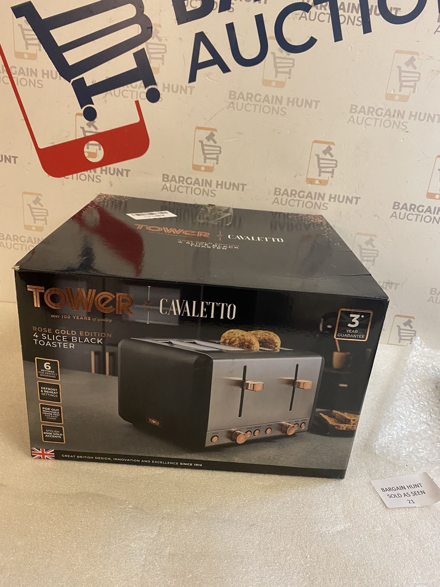 Tower T20051RG Cavaletto 4-Slice Toaster Stainless Steel RRP £49.99 - Image 2 of 2