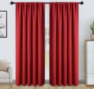 RRP £33.99 Floweroom Blackout Curtains Thermal Insulated Rod Pocket Curtains, 168cm x 183cm