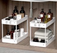 RRP £32 Set of 2 x Spacekeeper Under Sink Organizer 2 Tier Storage Organizer