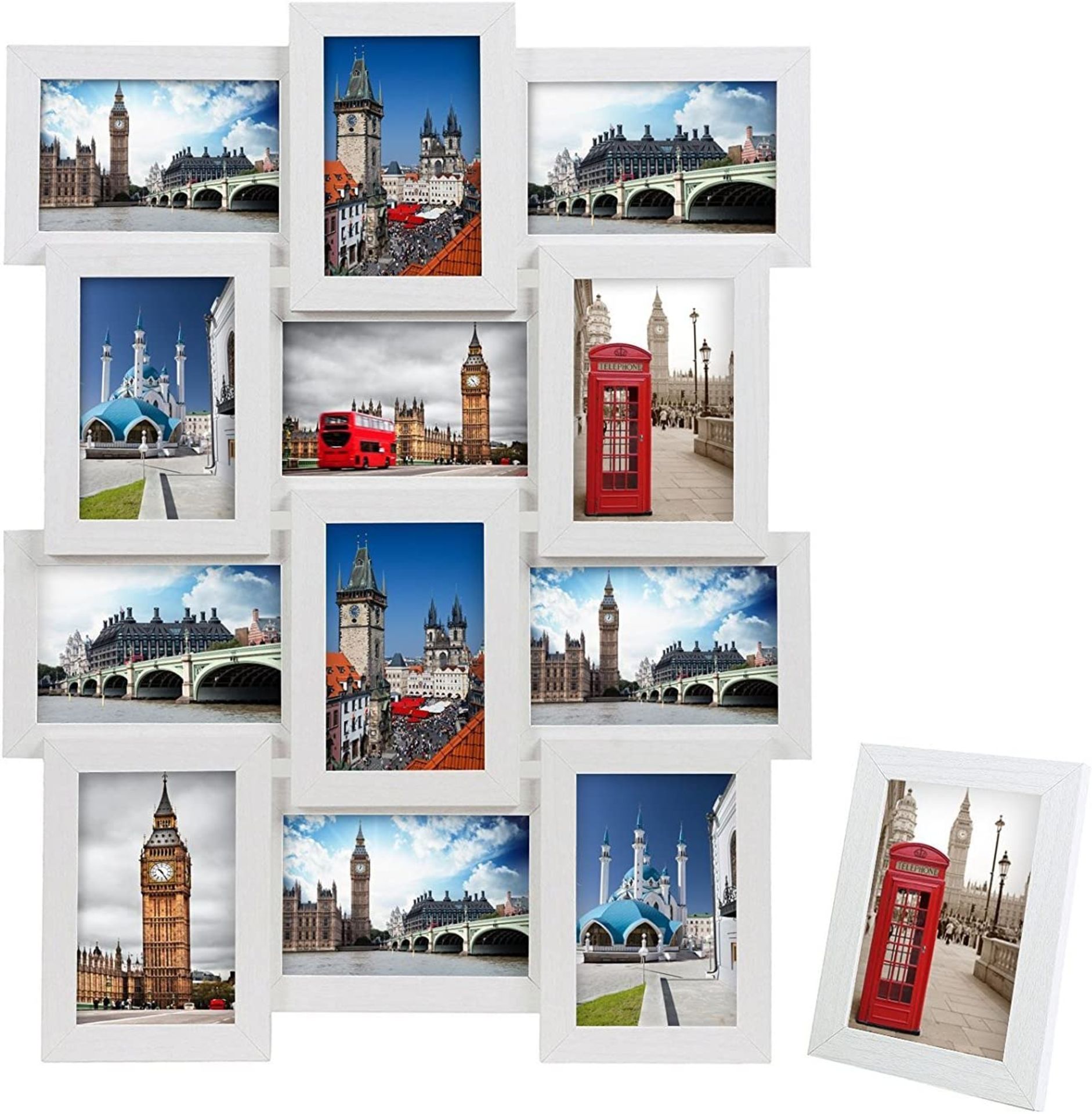 RRP £22.99 SONGMICS Picture Frame Collage for 12 Photos in 4" x 6" (10 x 15 cm) Photo Frames