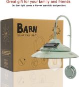 RRP £27.99 Goodeco Solar Barn Wall Light,Outdoor Wall Mount Rustic Vintage Barn Light