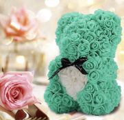 RRP £20.99 Artificial Flower Gifts for Women Flower Bear Handmade Rose Teddy in Gift Box