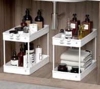 RRP £32 Set of 2 x Spacekeeper Under Sink Organizer 2 Tier Storage Organizer