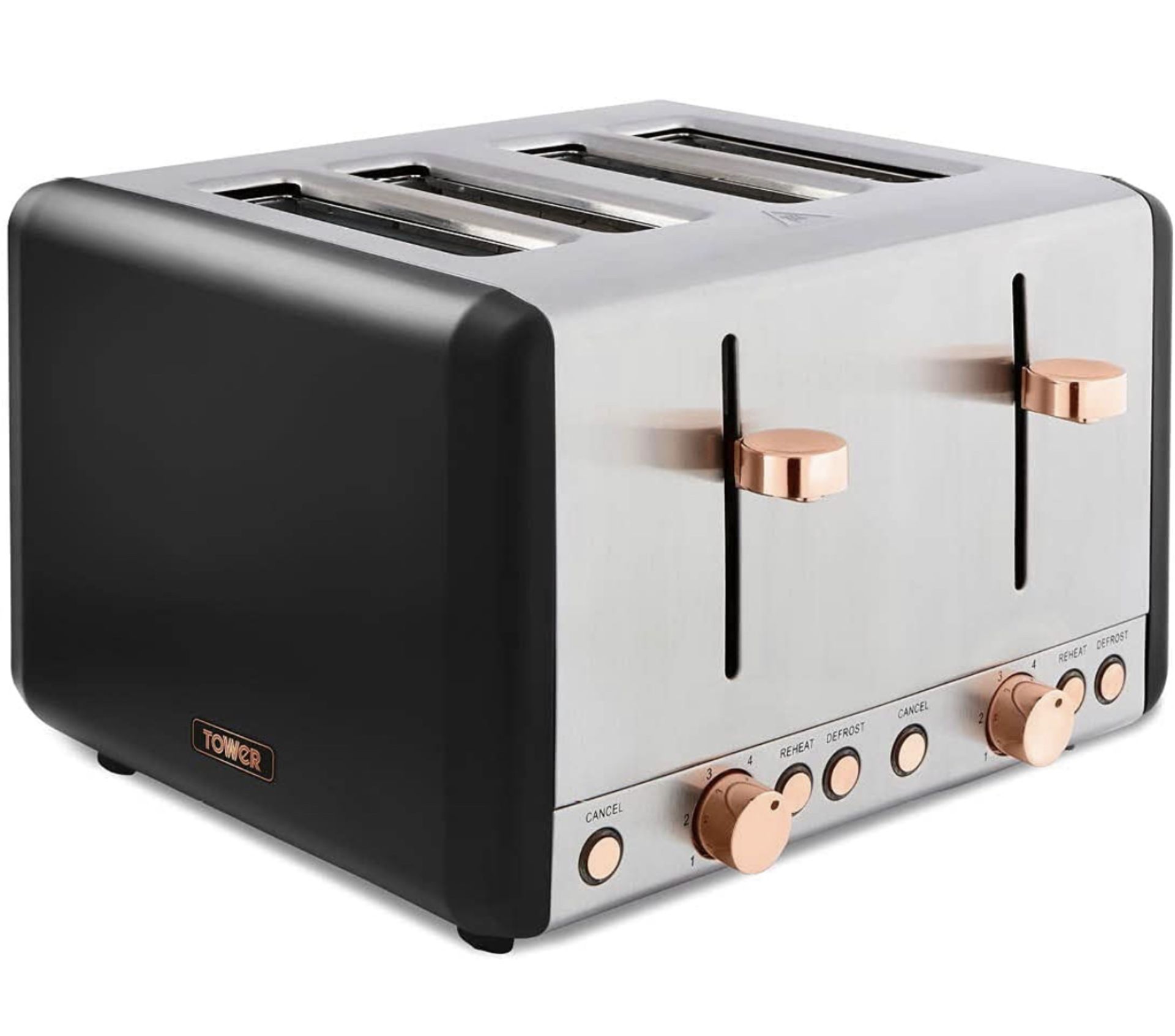 Tower T20051RG Cavaletto 4-Slice Toaster Stainless Steel RRP £49.99