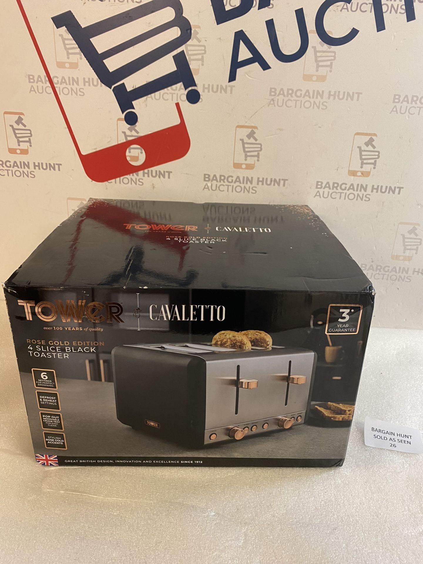 Tower T20051RG Cavaletto 4-Slice Toaster Stainless Steel RRP £49.99
