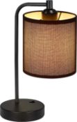 RRP £23.99 ZEDYOE Black Table Lamp with E27 LED Bulb Warm Modern Minimalist Round Lamp