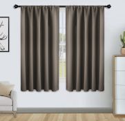 RRP £30.99 Floweroom Blackout Curtains Thermal Insulated Rod Pocket Curtains, 168cm x 137cm