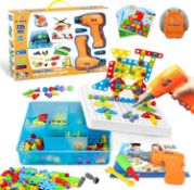 RRP £29.99 Haifeng Screwdriver 235 Pieces Kids Drill and Screw Set Building Educational STEM Toy
