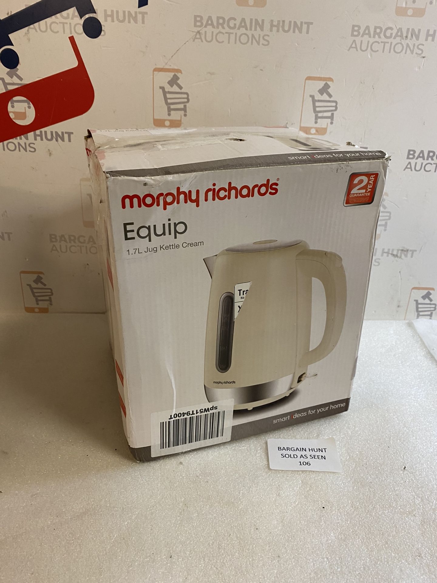 RRP £26.99 Morphy Richards 102784 Cream Equip Stainless Steel Jug Kettle - Image 2 of 2