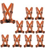 RRP £29.99 Zojo Safety Vests 10pcs Lightweight Adjustable and Elastic Safety High Visibilty