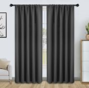 RRP £33.99 Floweroom Blackout Curtains Thermal Insulated Rod Pocket Curtains, 117cm x 229cm