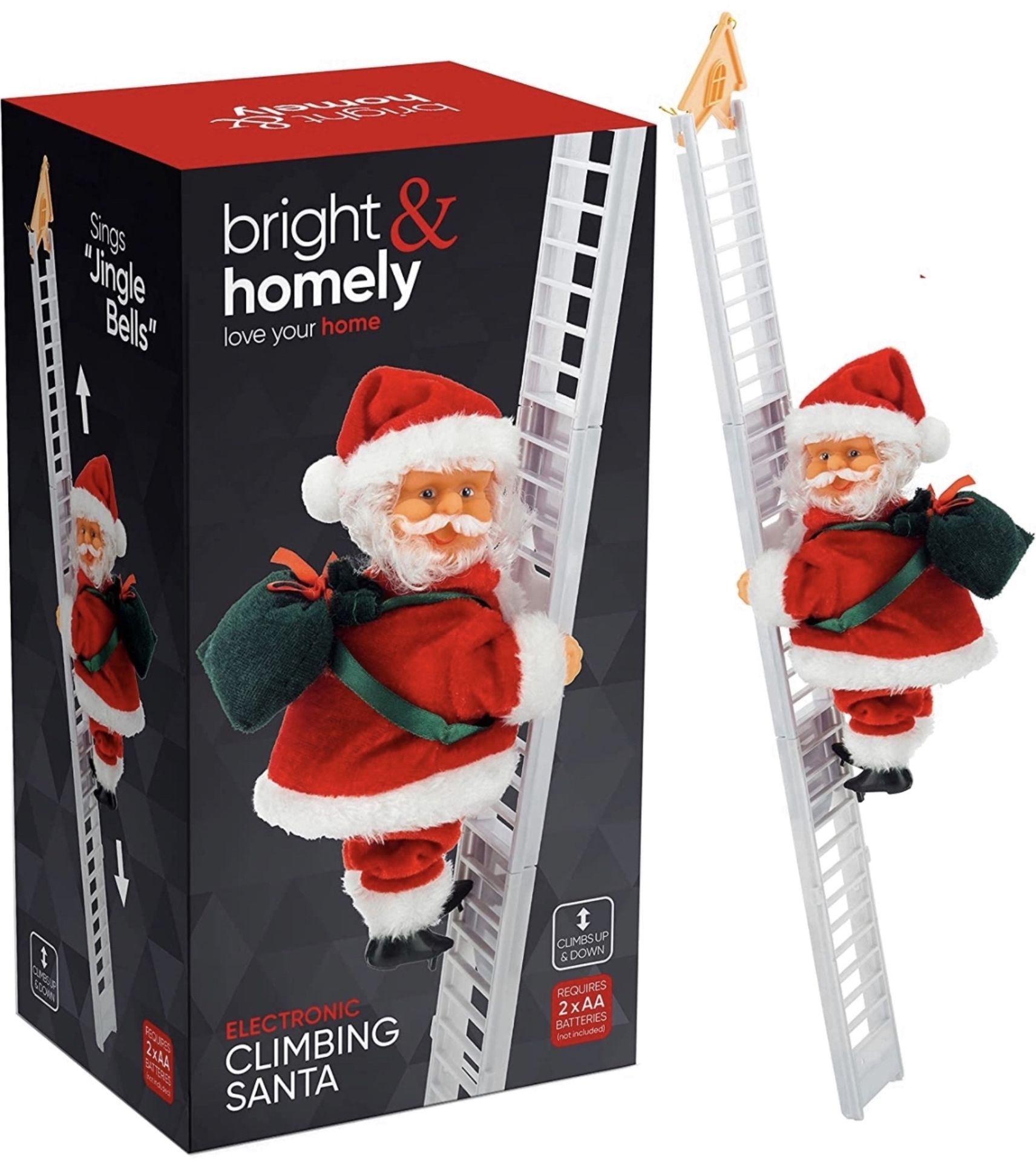 Bright & Homely Climbing Ladder Santa Claus Christmas Xmas Music Figurine